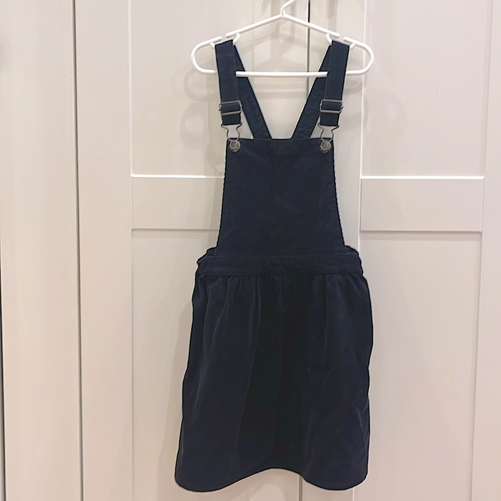 MOVING SALE! 2/$18 H&M blue sz 6-8 all cotton corduroy pinafore skirt overalls